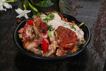 Doner in the plate with vegetables
