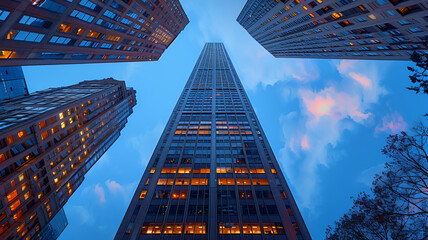 Urban Skyscraper: Modern Architecture in Downtown District

   