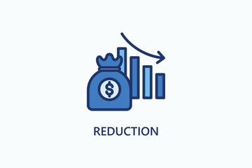 Reduction vector, icon or logo sign symbol illustration