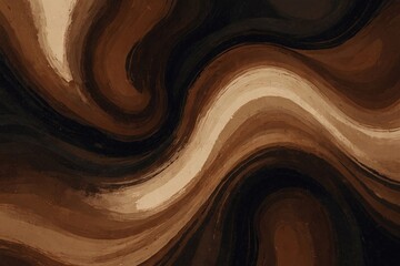 Brown and black acrylic paint swirls merge in a textured background,  creativity and inspiring dynamic artistic visions - obrazy, fototapety, plakaty