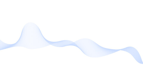 Abstract curved blue long lines on white. Creative line art. Vector illustration. Curved smooth ribbon.