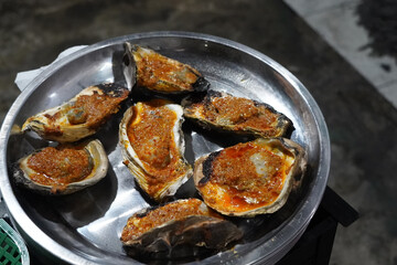 Grilled oyster at Jakarta Food Streets Vendor