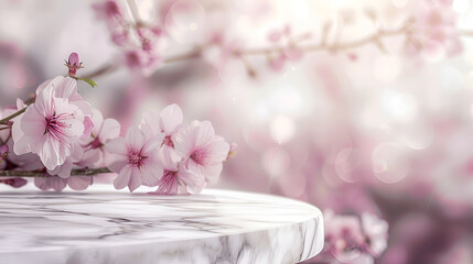 pink cherry blossom in spring , generative ai