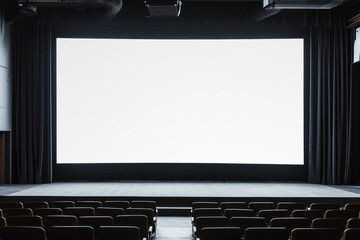 Movie theater screen png mockup, transparent design