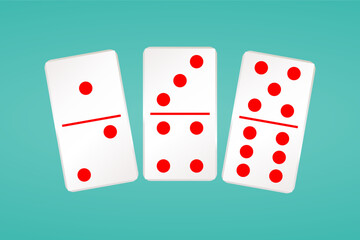 Dominoes card red domino clear simple vector design