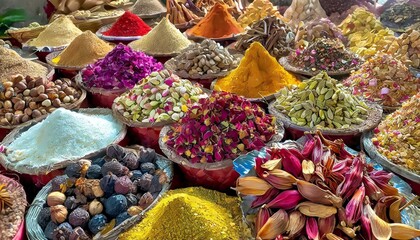 Exotic Spice Extravaganza: Vibrant Offerings in Dubai's Souk