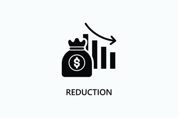 Reduction vector, icon or logo sign symbol illustration
