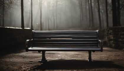 bench in the park - obrazy, fototapety, plakaty