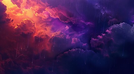 rain in nebula  - obrazy, fototapety, plakaty