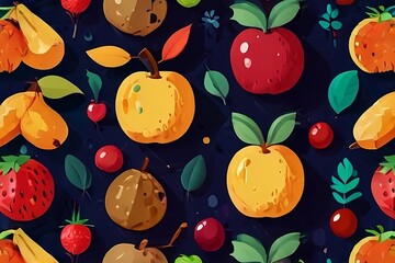 seamless pattern with fruits abstract background