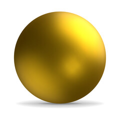 Golden sphere or ball isolated on a white background