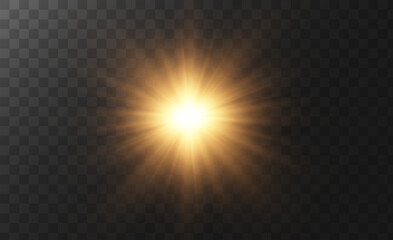 background beam of light or sunbeam vector PNG.  It features an abstract golden light that sparkles and flashes like a spotlight, with golden sunlight glitter on .