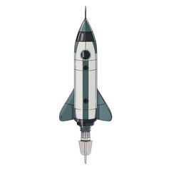 Rocket isolated on a transparent background.
