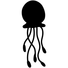 black jellyfish isolated on white background