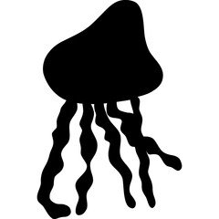black jellyfish isolated on white background