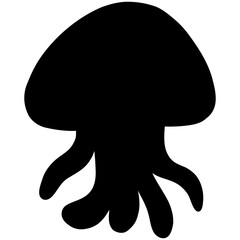 black jellyfish isolated on white background