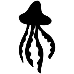 black jellyfish isolated on white background
