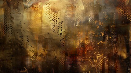 Obraz premium Background featuring grunge elements with a worn metallic texture and abstract halftone design