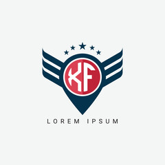 Fototapeta premium Luxury XF FX Letter Wing with Shield Logo template