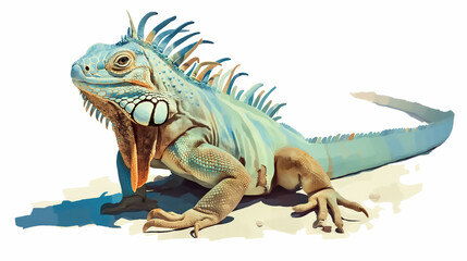 Iguana no fundo branco - Ilustração