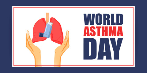 Vector illustration of World Asthma Day social media feed template