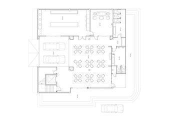 Floor plan designed building on the drawing.