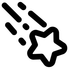 falling star icon, simple vector design