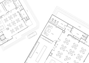 Floor plan designed building on the drawing.
