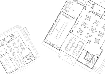 Floor plan designed building on the drawing.