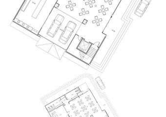 Floor plan designed building on the drawing.