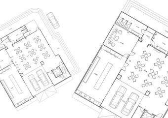 Floor plan designed building on the drawing.