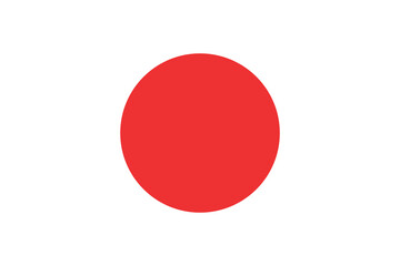 National flag of Japan original size and colors vector illustration, Nisshoki japan flag of sun or Hinomaru, Land of the Rising Sun, japanese flag