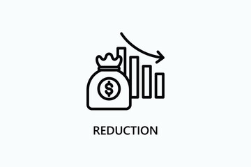 Reduction vector, icon or logo sign symbol illustration
