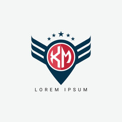 Fototapeta premium Luxury XM MX Letter Wing with Shield Logo template