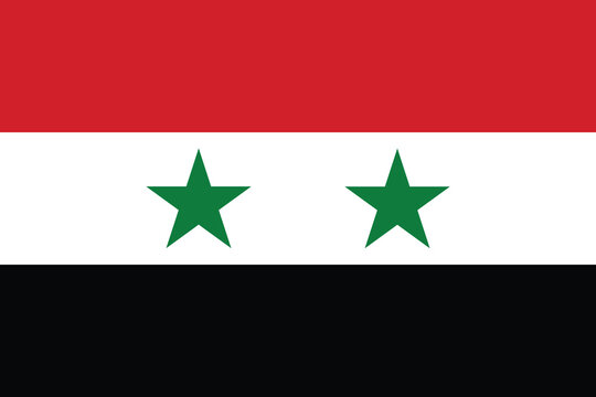 National Flag of Syria original size and colors vector illustration, government of the Syrian Arab Republic flag United Arab Republic, flag Syrian Arab Republic