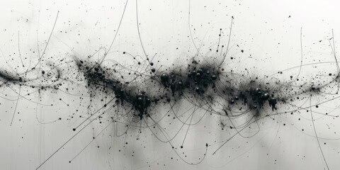 Scattered and tangled lines, symbolizing the complexity of thoughts or feelings, are drawn in a messy scribble style on a white background. - obrazy, fototapety, plakaty