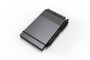 Blank note pad or memo pad template, 3d illustration.