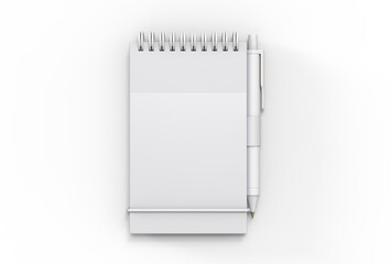Blank note pad or memo pad template, 3d illustration.