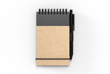 Blank note pad or memo pad template, 3d illustration.