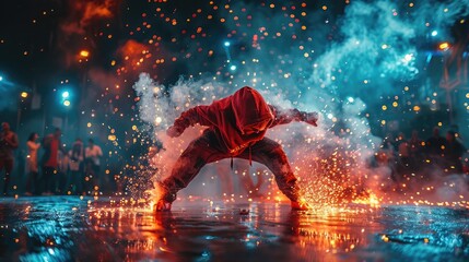 break dance competition during Olympic games. - obrazy, fototapety, plakaty