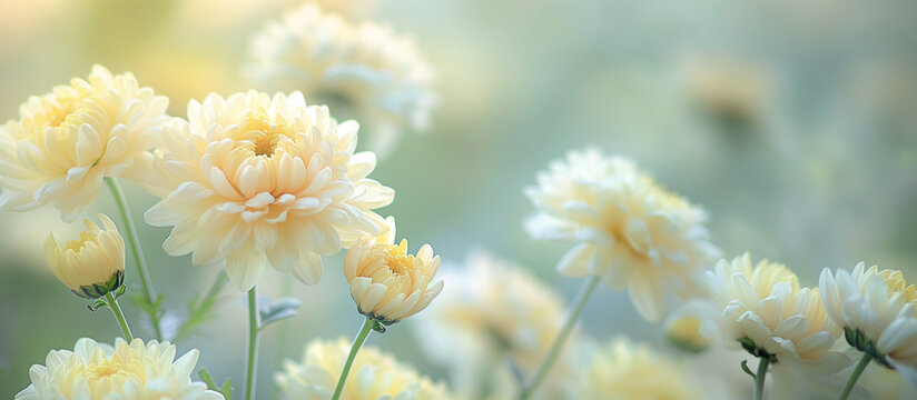 菊の花の先生で美しい球ボケの写真