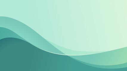 Pastel green mint abstract wave background presentation template