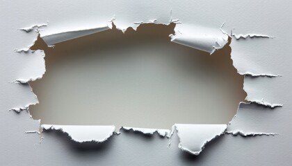White torn paper piece isolated on background for artistic and creative design projects