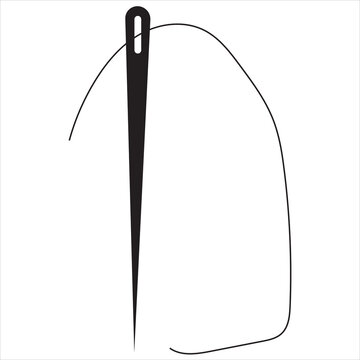 recommend clip art: vector sewing needle and thread. Icon. Tailor logo template, fashion icon element, needlework instrument 