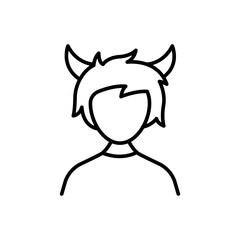 Devil people outline icons, minimalist vector illustration ,simple transparent graphic element .Isolated on white background