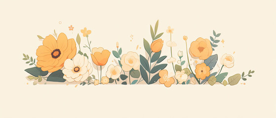 Obraz premium a picture of a flower border with yellow flowers