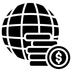 global economy icon, simple vector design