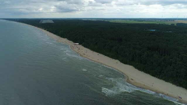 Beach Baltic Sea Lukecin Plaza Morze Baltyckiea Aerial View Poland