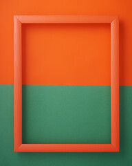 Orange frame on orange and green background