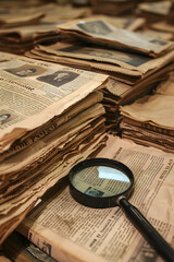 Pile of Archived Newspapers Illuminating the History Locked in Time